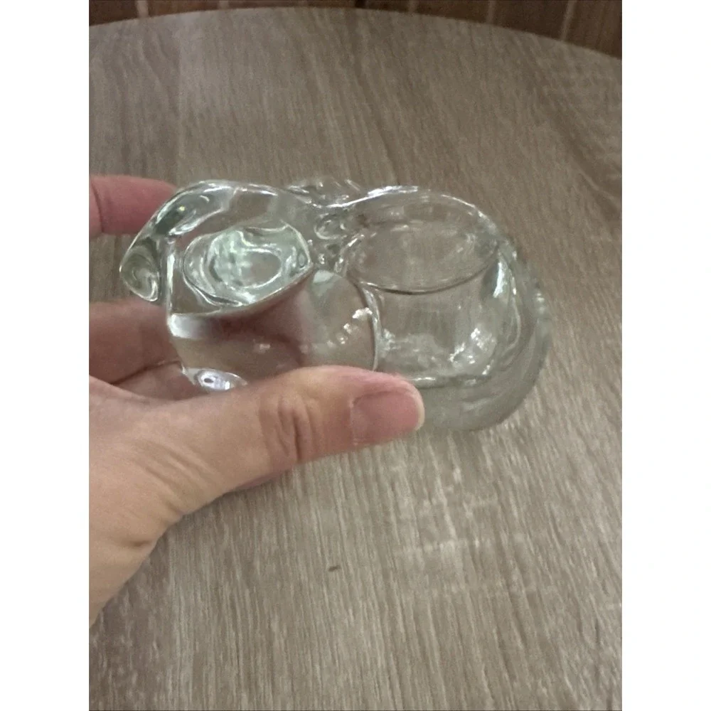 Vintage Indiana Glass Bunny Clear/Heavy Votive Holder Everyday/ Easter Decor